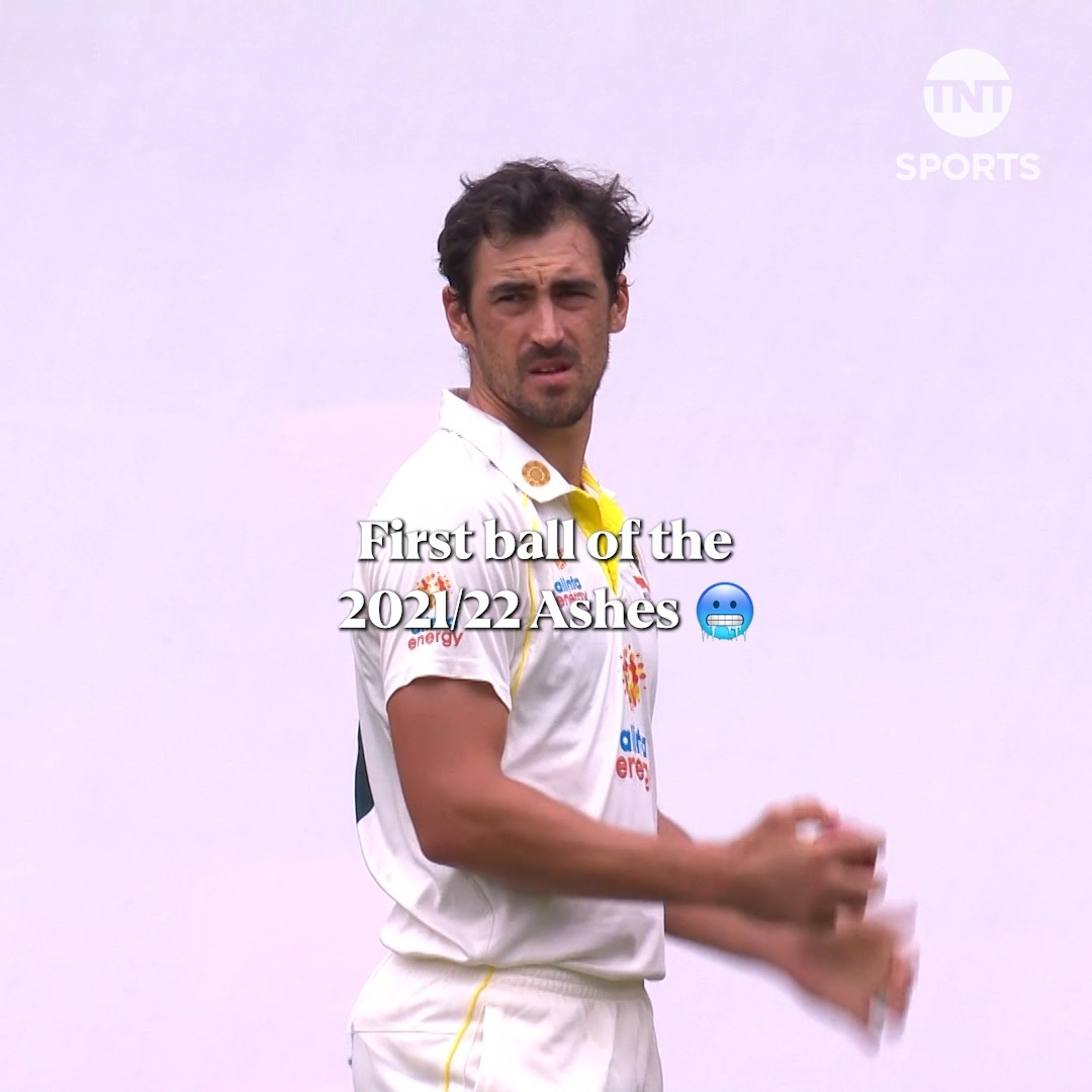 An incredible start to the 2021/22 Ashes series as Mitchell Starc bowled out Rory Burns with the very first ball 💥