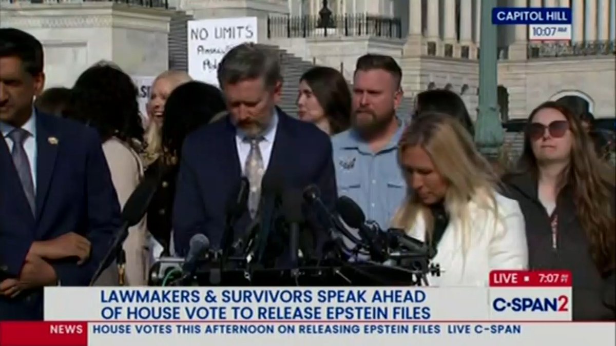 Q: Do you take Trump at his word when he says he's going to sign this bill, and do you have confidence that these files will actually be released? Marjorie Taylor Greene: I only take people's actions seriously. No longer words. I was day 1, 2015, and I'll tell you right now this has been one of the most destructive things to MAGA. Watching this actually turn into a fight has ripped MAGA apart