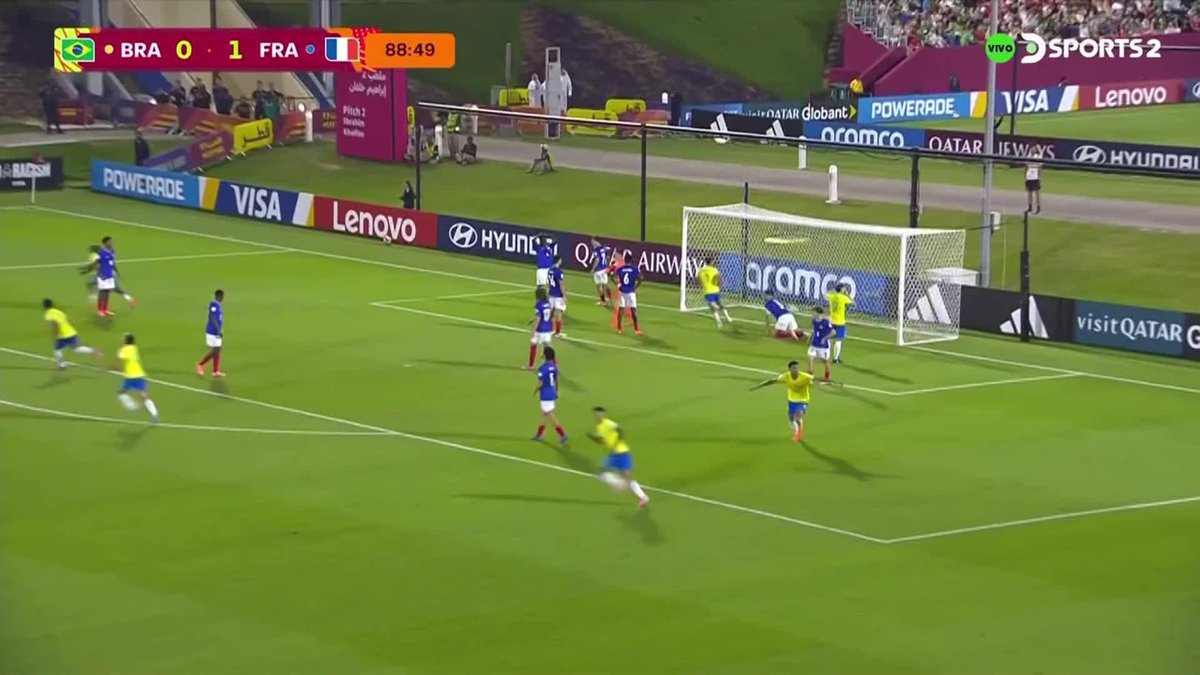 🤯🇧🇷🇫🇷 BRASIL SE LO EMPATÓ A FRANCIA EN EL MINUTO 89 DEL MUNDIAL SUB 17. Atentos al golazo y el festejo. 😮‍💨