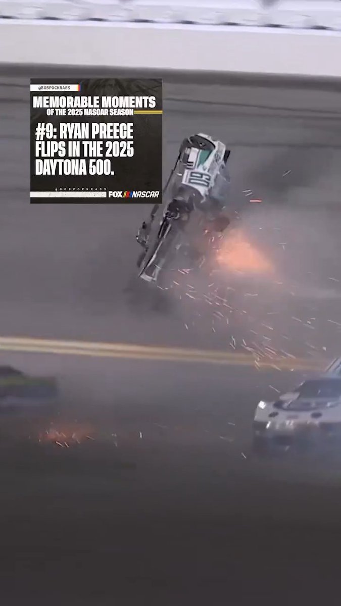 Memorable Moments of the 2025 NASCAR Cup Series Season (according to Bob Pockrass). #9: “Ryan Preece flipped again at Daytona, this time in the Daytona 500. He was not injured. NASCAR later added A-post flaps to help keep cars from getting airborne.”