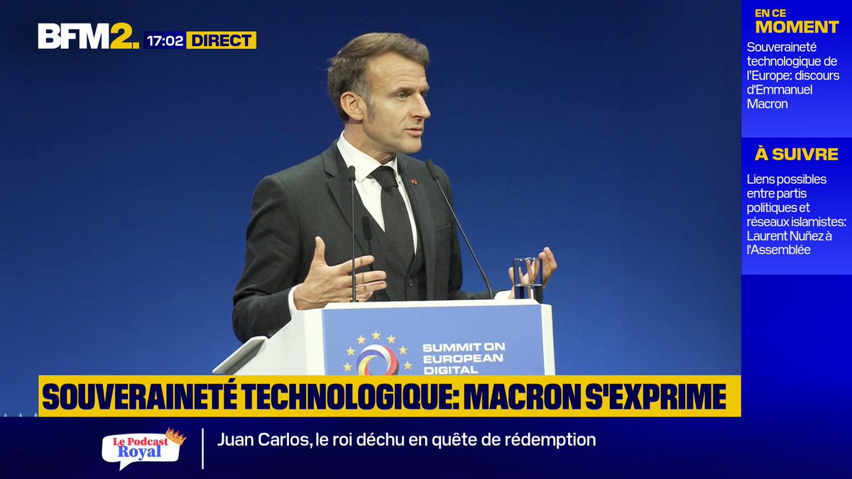 💬 "Les Chinois ont une exclusivité chinoise aussi souvent que possible, et les Américains ont une préférence américaine très forte" Emmanuel Macron fait de la "préférence européenne" une priorité pour le secteur technologique, notamment dans la commande publique #BFM2