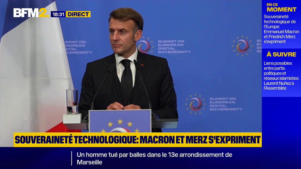 💬 "C'était une joie de pouvoir accueillir Monsieur Boualem Sansal et son épouse. Ils étaient émus et en bonne forme" En déplacement à Berlin, Emmanuel Macron revient sur la libération de l'écrivain Boualem Sansal qui a été reçu ce matin à l'Élysée #BFM2