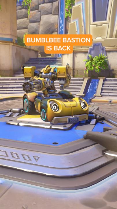 Bastion as Bumblebee is back!? Beep beep, coming through! 🚕🐝 Join the AUTOBOTS and the leader of the DECEPTICONS on the battlefield once again with the return of Overwatch 2 x TRANSFORMERS 🤖