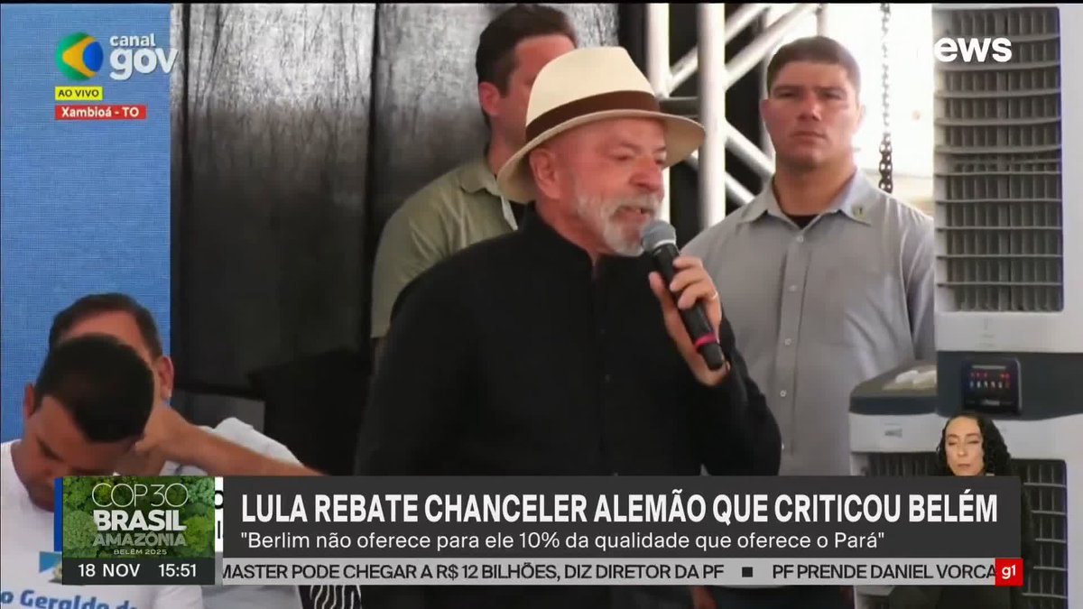 Lula rebate chanceler alemão e diz que Berlim não oferece 10% da qualidade de Belém. #Estúdioi ➡ Assista à #GloboNews: