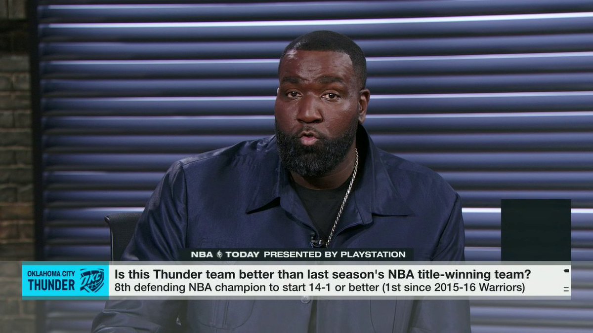 "They're going to repeat." Kendrick Perkins sees the Thunder going back to back this season 🏆