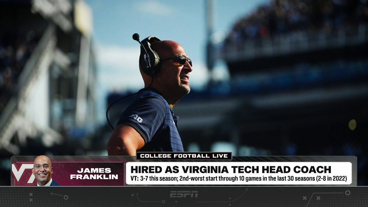 "James Franklin knows the bones and the guts of how to get a program going." 👀 Pete Thamel on the Hokies turning to James Franklin to jump-start the program in Blacksburg ✍️