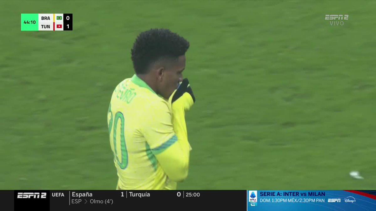 ESTEVÃO, DE PENAL, Y EL EMPATE DE BRASIL. 🇧🇷 Ya suma CINCO goles en CINCO titularidades con el Scratch, a sus ¡18 años! 😮💨