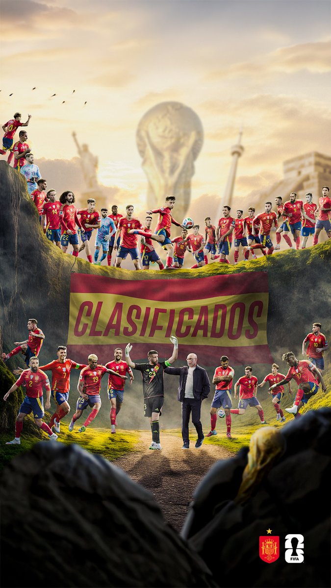 El número 1 del ranking FIFA no podía faltar a la cita. ¡¡𝗖𝗟𝗔𝗦𝗜𝗙𝗜𝗖𝗔𝗗𝗢𝗦 𝗣𝗔𝗥𝗔 𝗘𝗟 𝗠𝗨𝗡𝗗𝗜𝗔𝗟!! #VamosEspaña | #CopaMundialFIFA