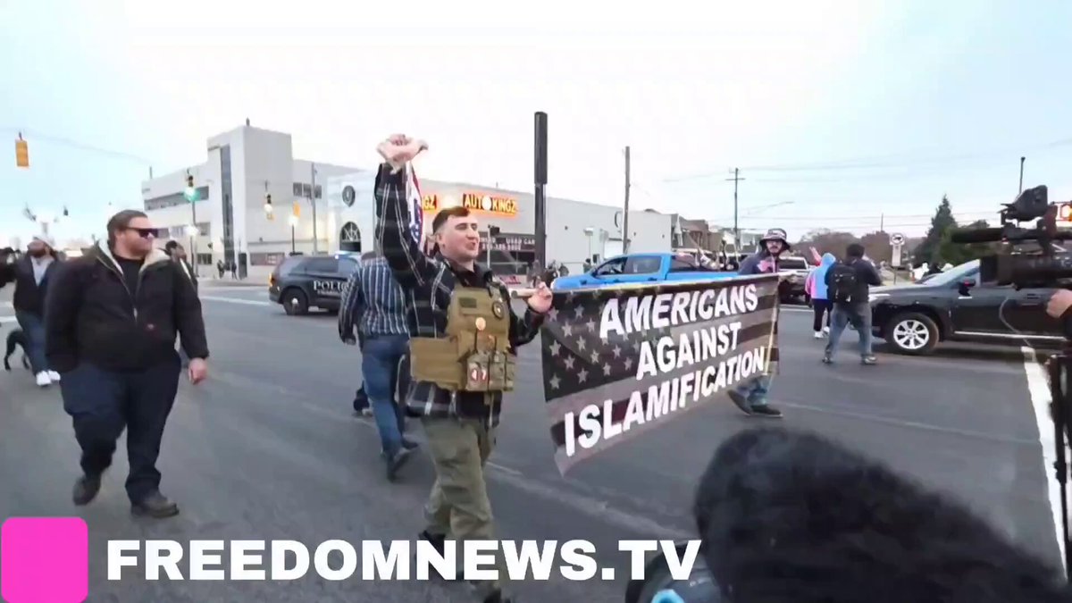 🚨 NOW: Large groups of CHRISTIANS have taken to the streets of Dearborn, Michigan, which is now under majority Muslim control Chants of “Whose streets? OUR STREETS” can be heard as they march. We CANNOT surrender a single U.S. city to Islam. NONE.