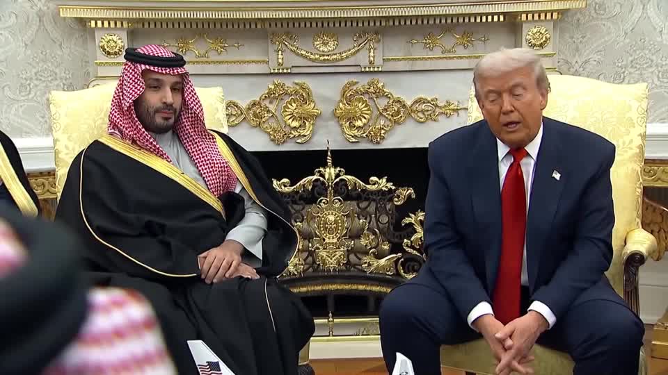 President Donald Trump said Saudi Arabia agreed to invest $600 billion in the US, with Crown Prince Mohammed bin Salman promising to raise investment to $1 trillion