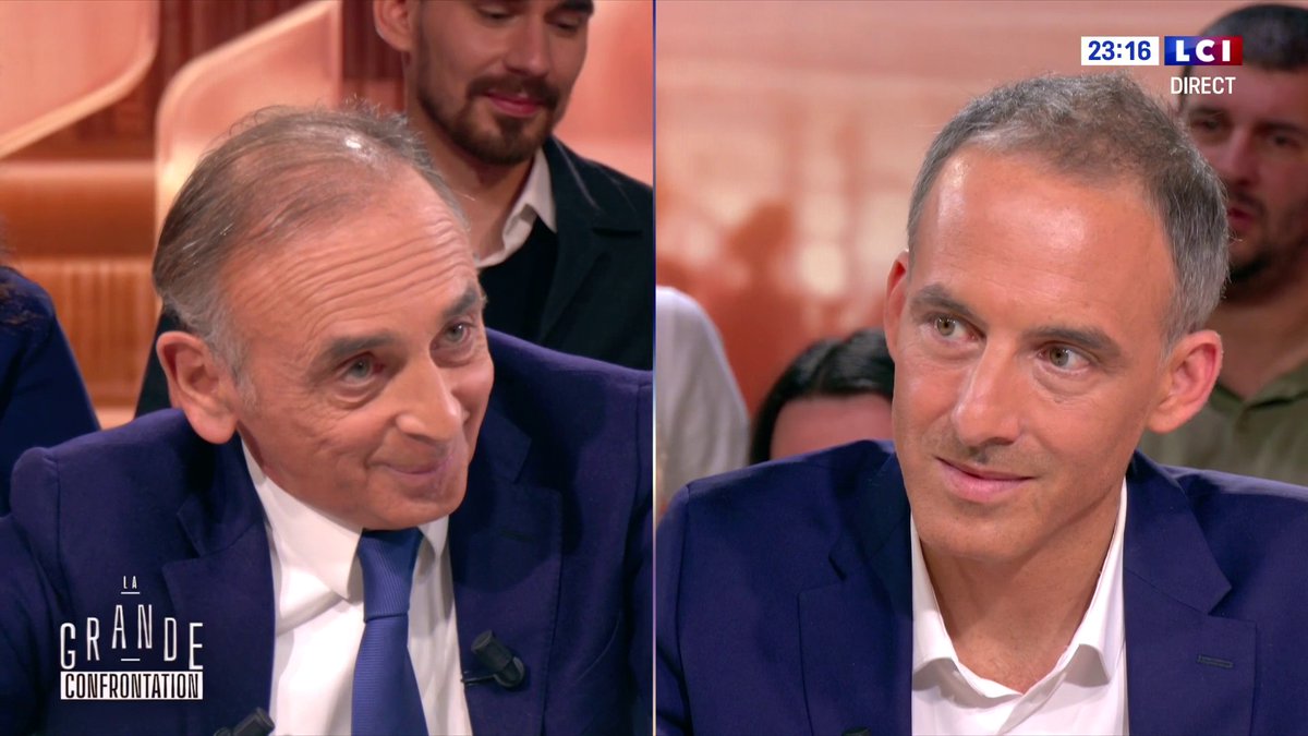 🗣️ "Je vous ai écouté. C'était affligeant de banalités et de médiocrité. Vous n'avez pas bougé depuis les années 80 (...) Vous êtes le fils spirituel de Bernard-Henri Lévy." 🔴 Eric Zemmour (Eric Zemmour) face à Raphaël Glucksmann (Raphael Glucksmann)
