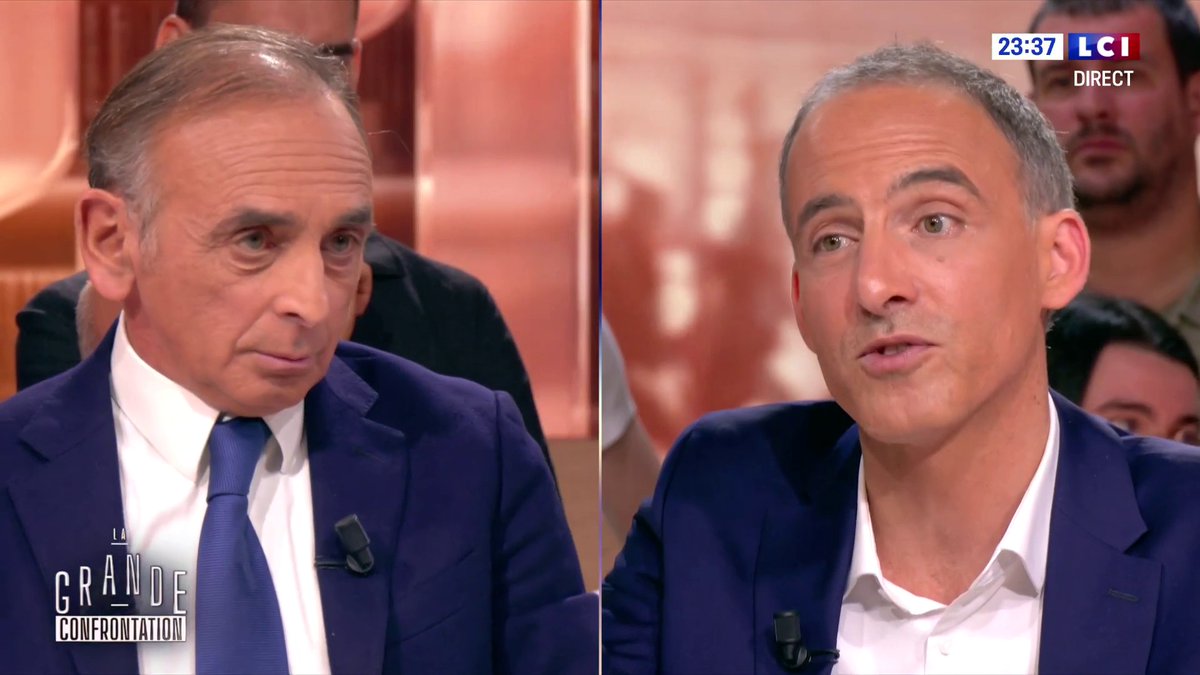 🗣️ "Vous ne voulez qu'une chose c'est un affrontement généralisé entre deux identités que vous définissez vous-même comme étant parfaitement univoques. La France est bien plus forte que ça." 🔴 Raphaël Glucksmann (Raphael Glucksmann) face à Eric Zemmour (Eric Zemmour)