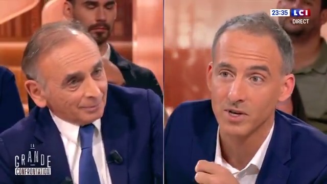 ▶️ #LaGrandeConfrontation #RaphaelGlucksmann face à #EricZemmour “Monsieur Glucksmann, dans la République les religions n’ont pas le droit de s’afficher dans l’espace public” Raphael Glucksmann Eric Zemmour #Débat #LCI ⤵️
