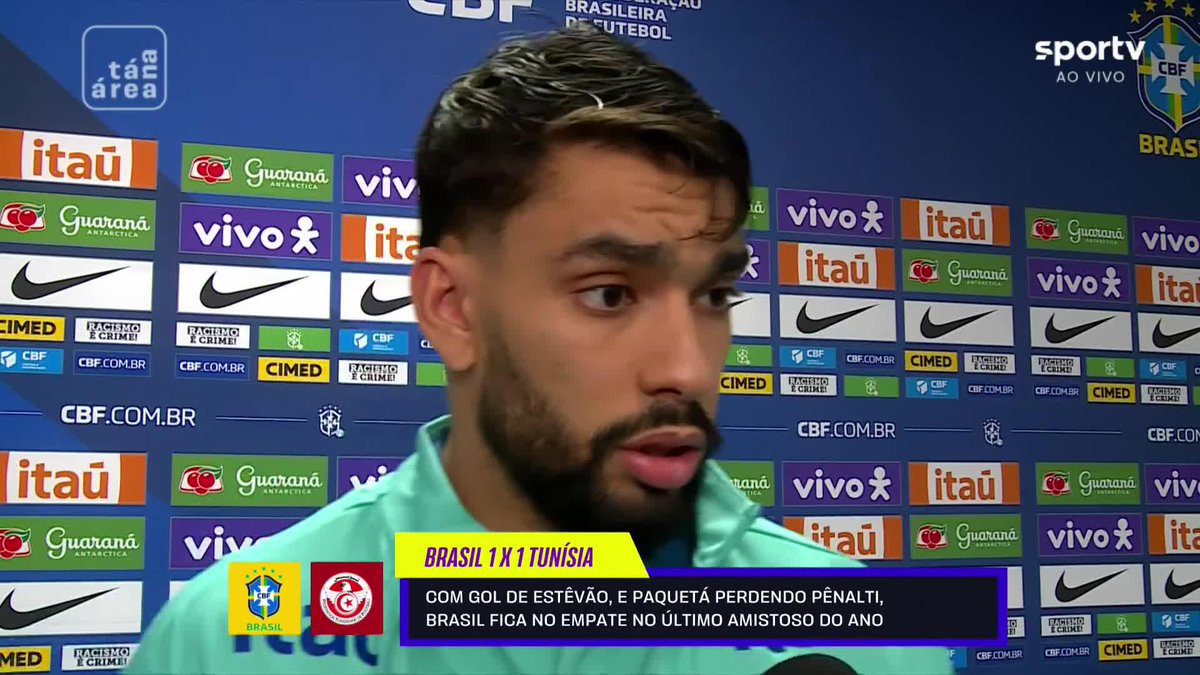 Paquetá, sobre o pênalti perdido: “Eu sou muito habituado a fazer no meu clube, tenho grandes acertos. Tecnicamente, eu não esperei da forma que espero, acho que isso me tirou da maneira que bato, talvez pela ansiedade de marcar.” 🎥 sportv | ge
