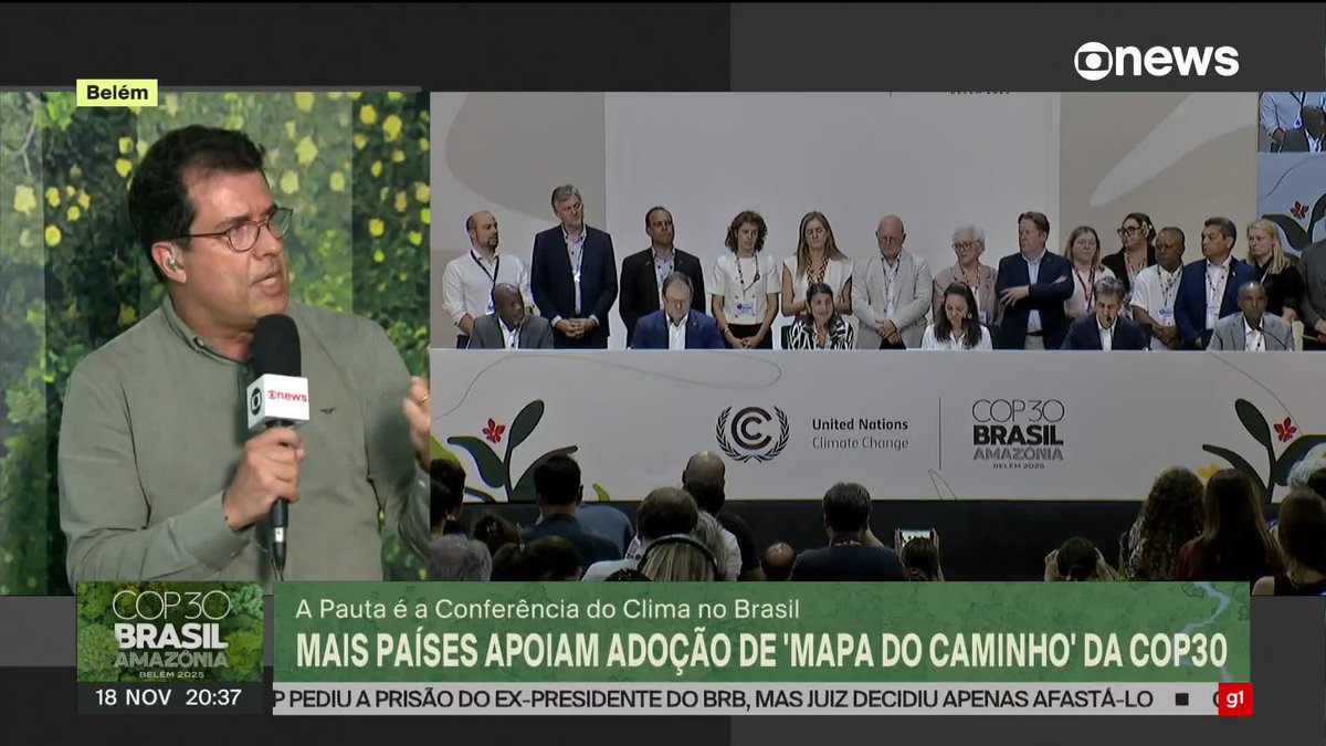 "Nós estamos testemunhando a história. Pela primeira vez, em 30 anos de COP, nós temos um grupo de países que, de forma bastante espontânea, se reúne e dá tração (...) para algo que nunca aconteceu. Essa história de 'Mapa do Caminho' é uma proposta do Brasil", diz André Trigueiro. ➡ Assista ao #EmPauta na #GloboNews: