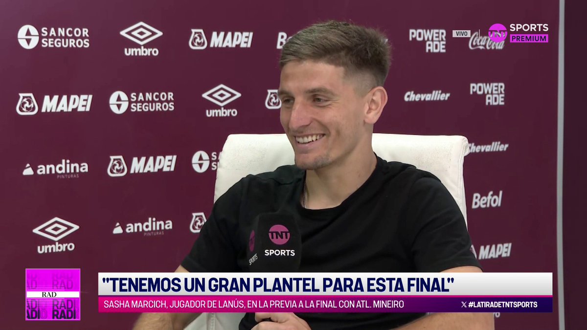 "LOS HINCHAS DE LANÚS ESTÁN ENFERMOS" 😅 Sasha Marcich resaltó el apoyo de los fanáticos del Granate de cara a la final de la Copa Sudamericana contra Atlético Mineiro en Paraguay. #LaTiraDeTNTSports