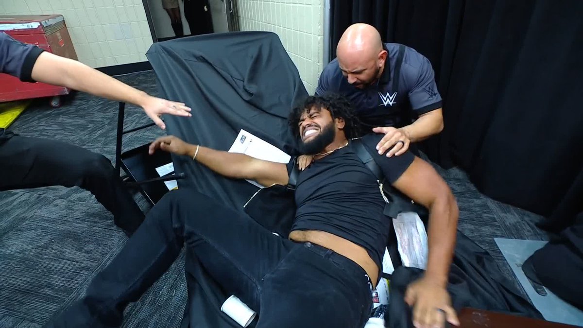 These two can't be contained... Josh Briggs just put Tavion Heights through a table!! 😱