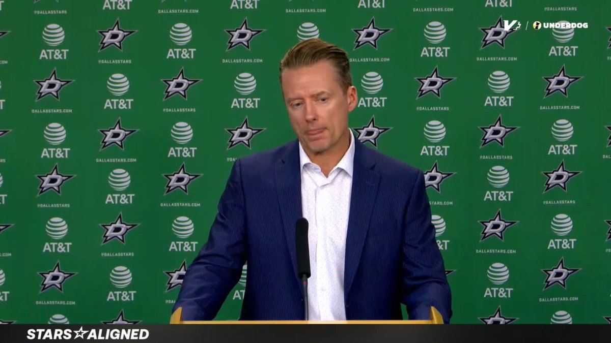 "It's a dangerous play for everybody." Dallas Stars head coach Glen Gulutzan comments on the Rantanen Romanov hit, the controversial call that ended the game and more👇 #TexasHockey