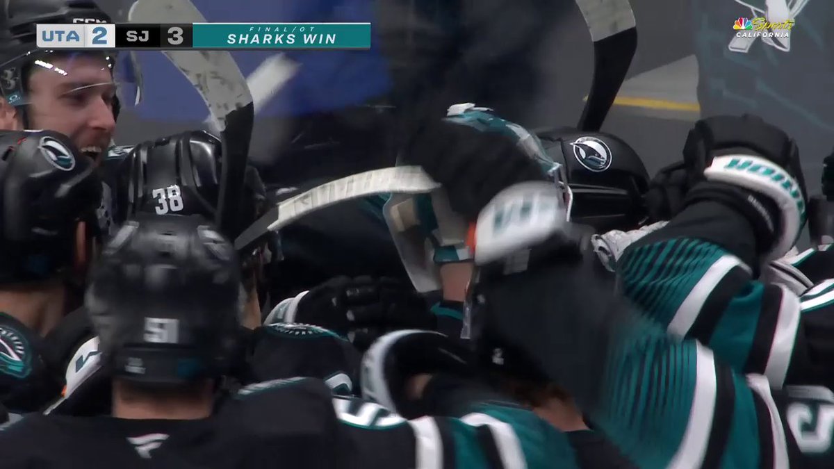 BIG CELLY FOR CELEBRINI 🧢🧢🧢 The San Jose Sharks forward gets himself a hat trick and the win!