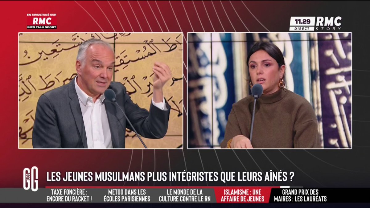 🗣️ Laura Warton-Martinez : "Ma petite cousine, à Pantin, a décidé de porter le voile pour qu'on la laisse tranquille." 🗣️ Olivier Truchot : "C'est la victoire des islamistes. C'est exactement ce qu'ils veulent... que la femme se cache." #GGRMC