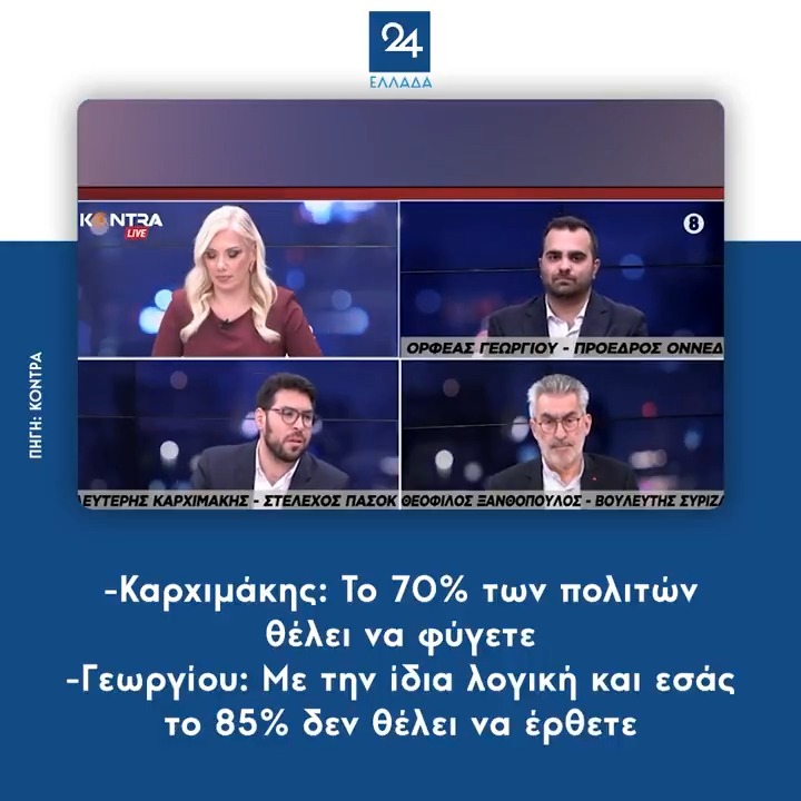 -Καρχιμάκης: Το 70% των πολιτών θέλει να φύγετε -Γεωργίου: Με την ίδια λογική και εσάς το 85% δεν θέλει να έρθετε
