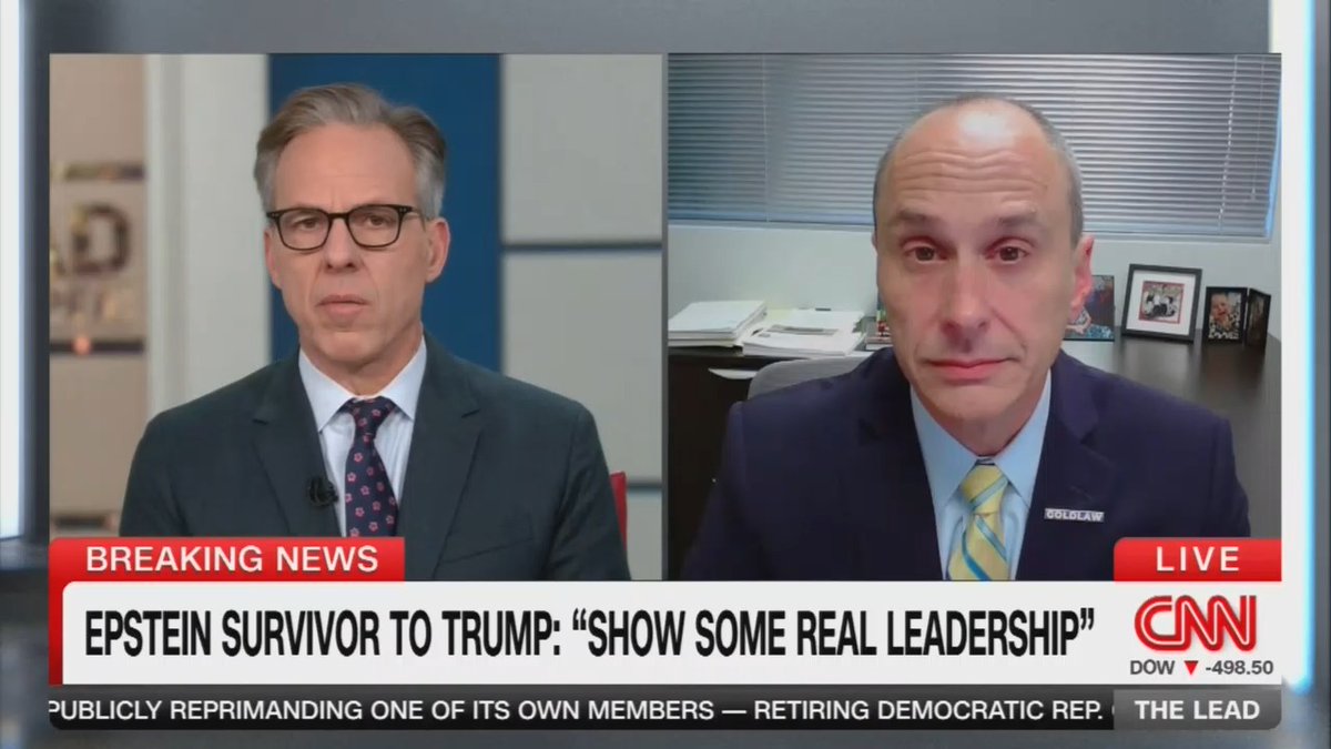 Epstein survivors' lawyer: This is a double U-turn. During Trump's campaign, he promised that he would release information, and a lot of my clients voted for him because of that. He then got into office and apparently was shown what's in the files and changed his mind. And now, when he realized that he was about to lose the fight in Congress, he then changed his mind again and said go ahead and release it.