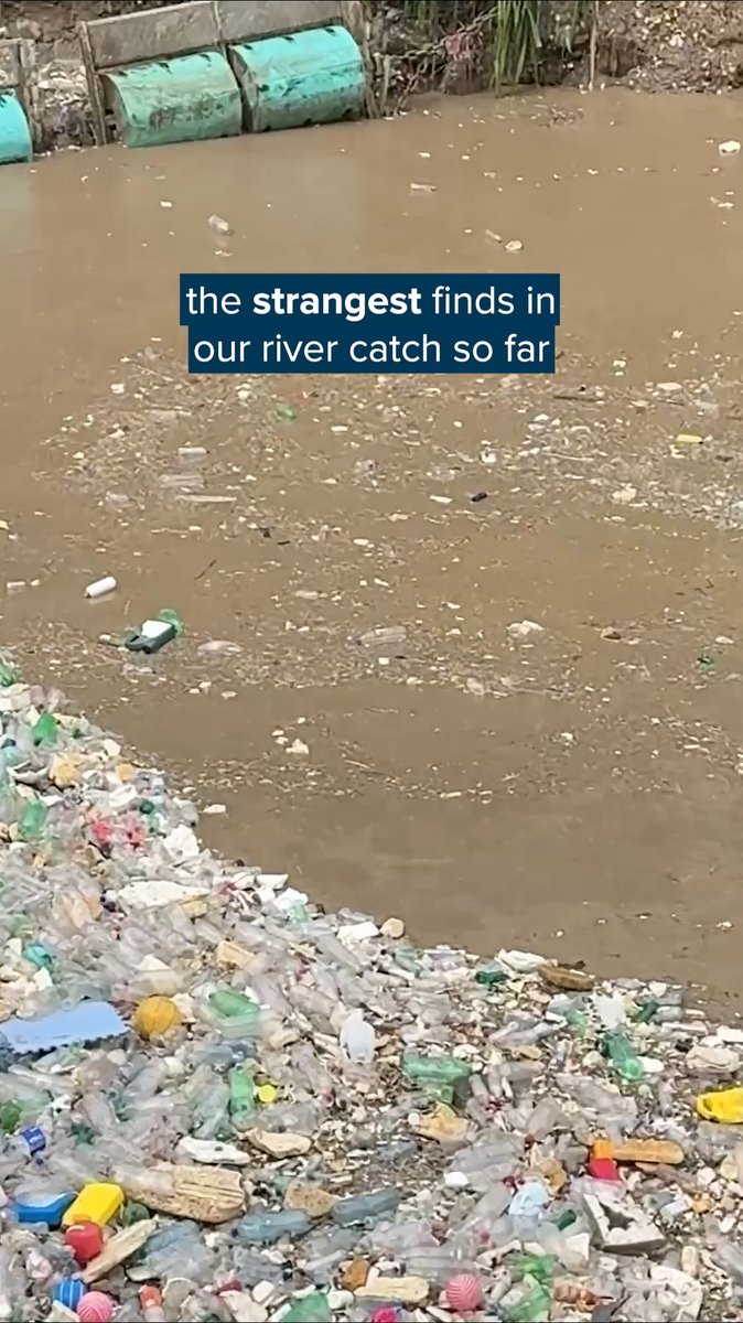 We find a lot of plastic bottles among our river catch... but then there's also this