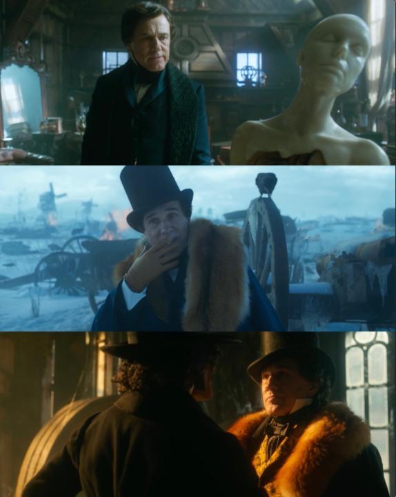 Christoph Waltz is Heinrich Harlander. Watch Guillermo del Toro's FRANKENSTEIN on Netflix!