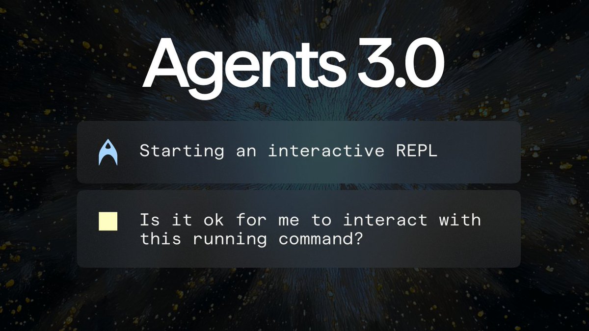 Introducing Agents 3.0: Four new features expand what agents can do and how you can interact with them. - Full Terminal Use to use REPLs, debuggers, and more - /plan for spec-driven development - Interactive Code Review - New Slack, Linear, and GitHub Actions integrations