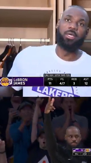 LeBron says Bronny moved out and got his OWN place: “He’s not a resident anymore” 👀 Bron says they don’t talk as much then yells over to ask Bronny how he’s doing 🤣 (via Spectrum SportsNet)