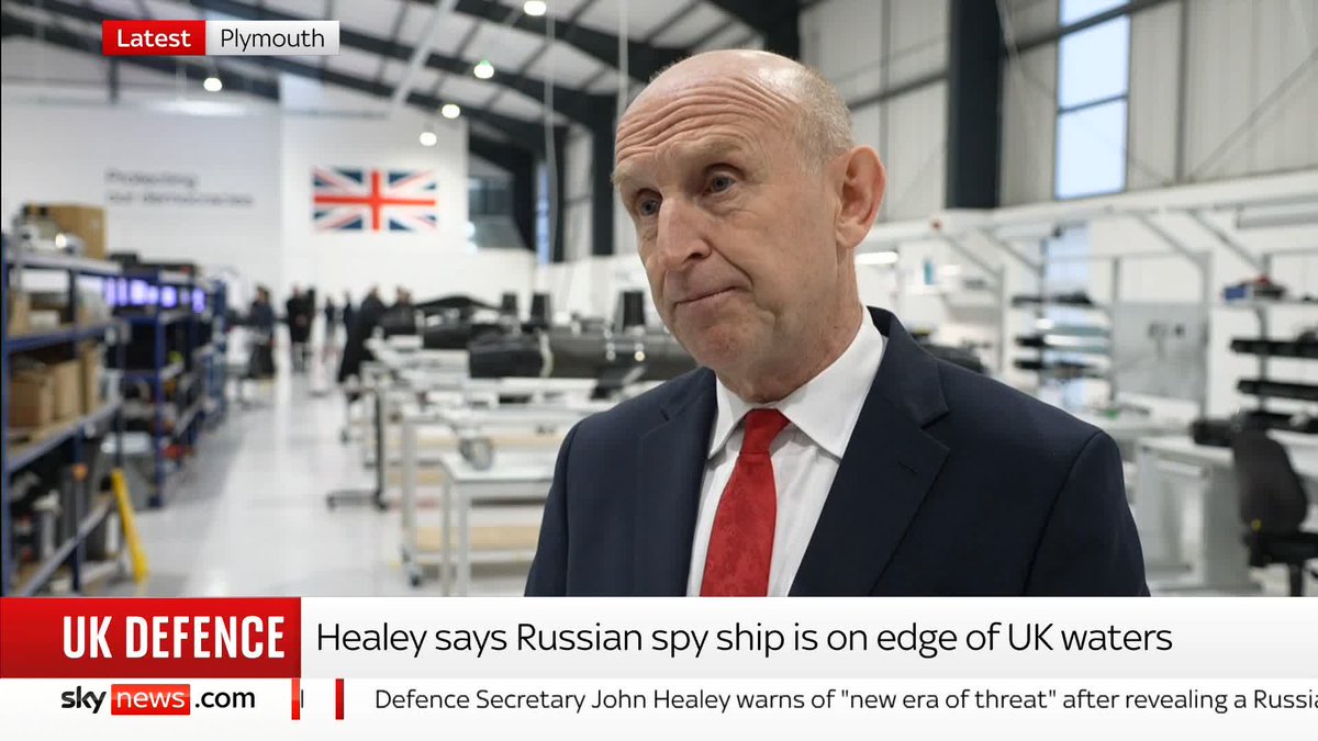 'The Yantar is part of the real and rising threat from Russia. We will respond and we will deter in the future.' Defence Secretary John Healey speaks about the Russian spy ship, as the government announces 13 potential UK arms factory sites.