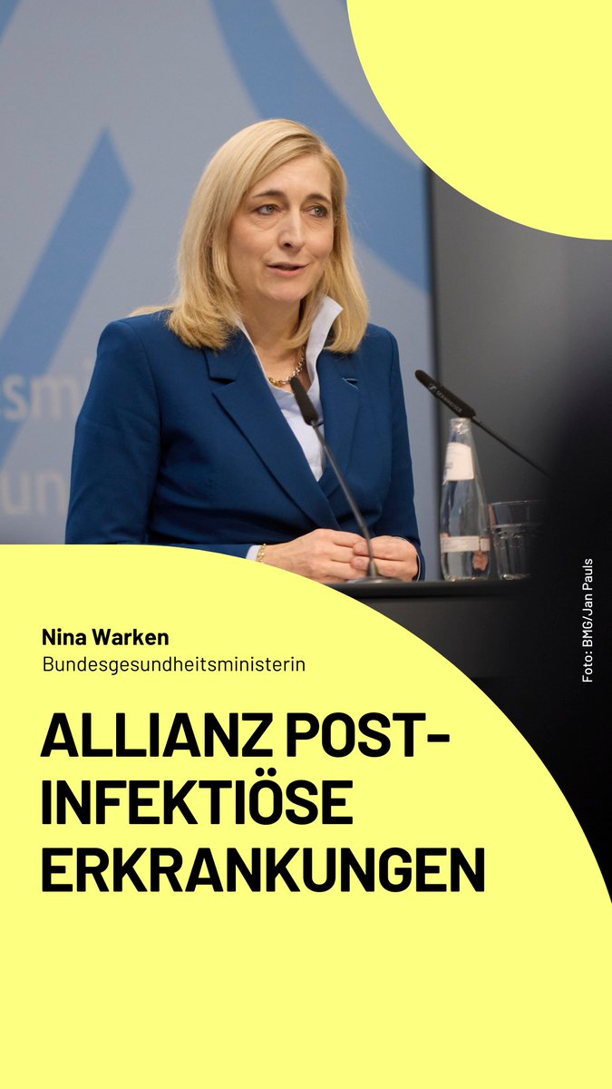 „Wir wollen Betroffenen von ME/CFS &amp; Long COVID eine klare Botschaft übermitteln: Ihr Bedürfnis nach Lösungen wird von uns sehr ernst genommen“, so Nina Warken bei der Pressekonferenz mit @dorobaer zum Start der „Allianz gegen postinfektiöse Erkrankungen: Long COVID und ME/CFS“.
