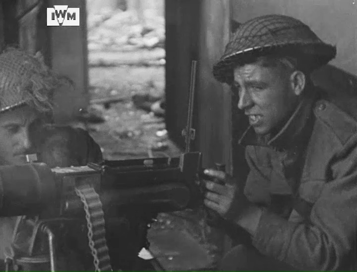 129th Brigade's assault across the Seine comes under increasing German opposition during the second day of the operation, 26 August 1944. Film: IWM A70 136-9