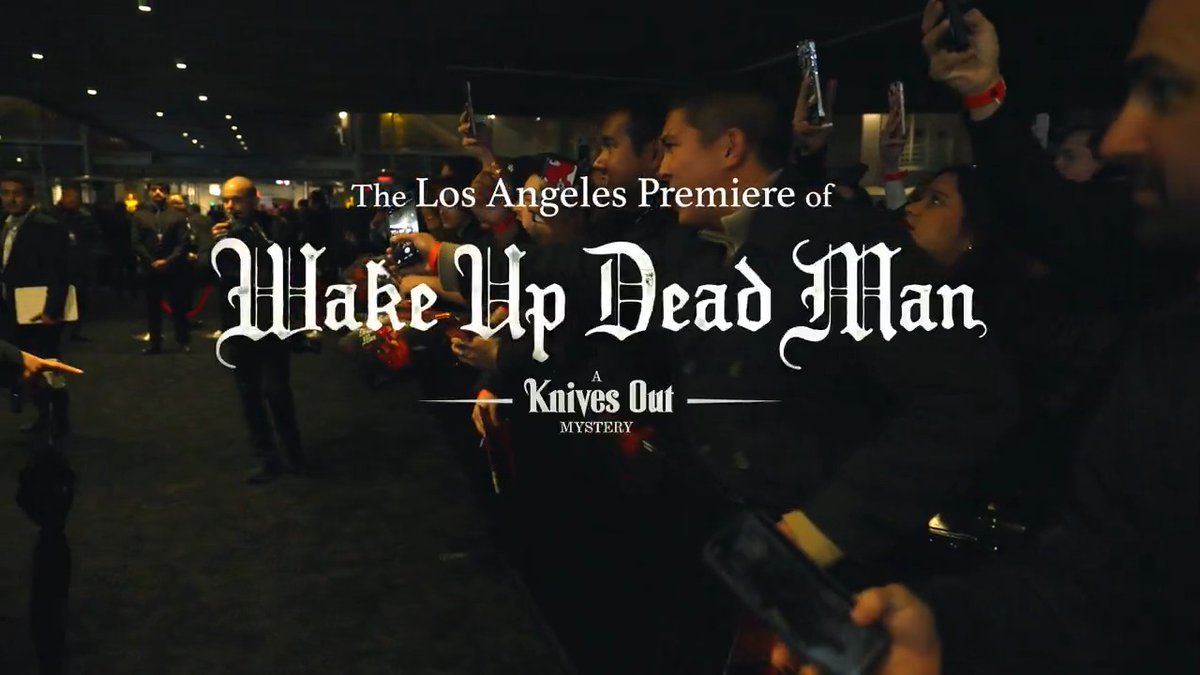 An absolutely blessed evening with Rian Johnson and the flock for the LA premiere of Wake Up Dead Man. In select theaters Nov 26. Streaming on xᴉlɟʇǝu Dec 12 ⚰️