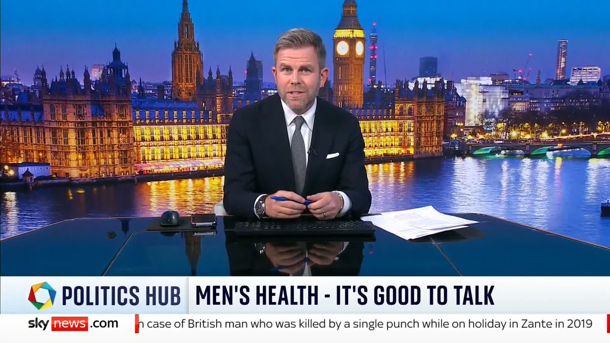 'Men are more likely to take their own lives, to die from cancer and don't live as long as women' Sky's Matt Barbet opens #PoliticsHub on International Men's Day as the government unveils its first men's health strategy for England. 📺 Sky 501 and YT