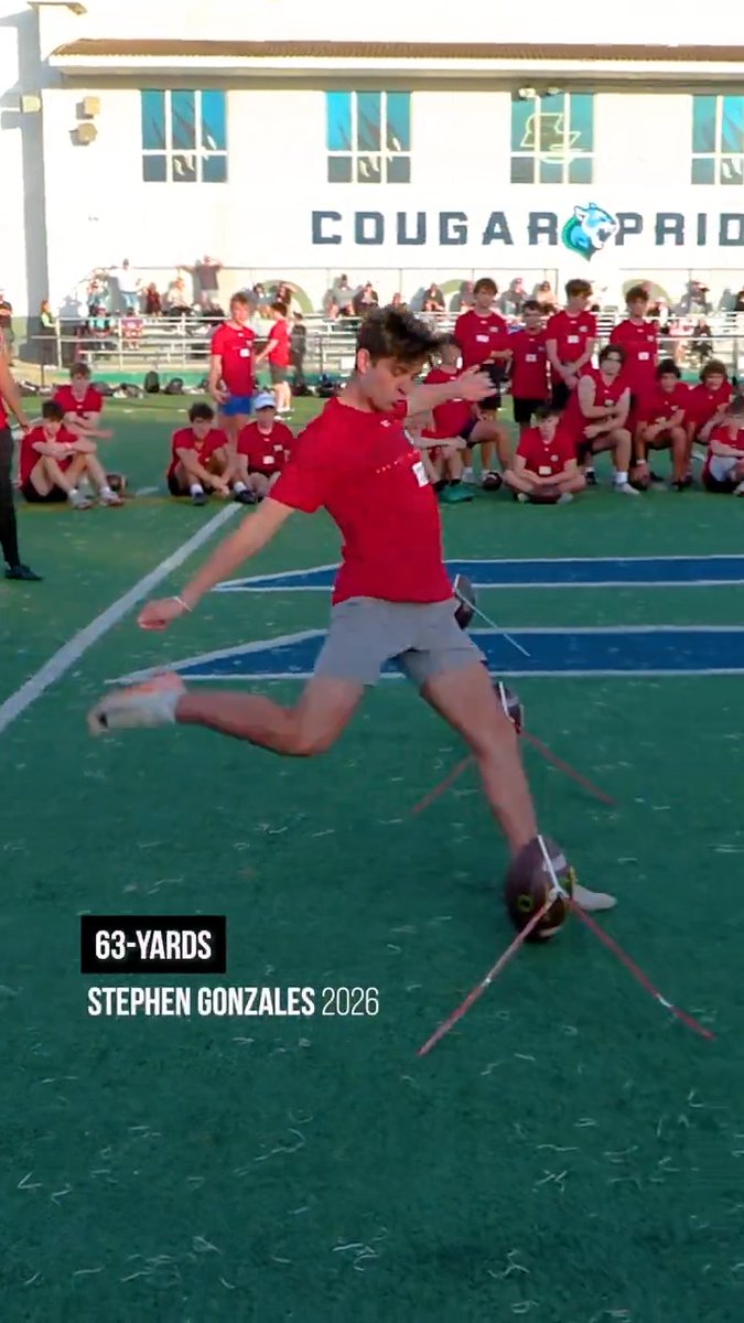 👤: Stephen Gonzales (2026) Rank: No. 4 (Kicker) Uncommitted The country's top-ranked uncommitted 2026 kicker, Stephen Gonzales, smashed 63 and 65-yard field goals during this past years National Showcase Tour. ➡️ Prospect Video & Eval: