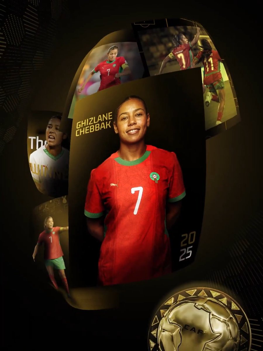 Captain. Leader. Winner. Ghizlane Chebbak. The Women's Player of the Year! 🌍🇲🇦 #CAFAwards2025