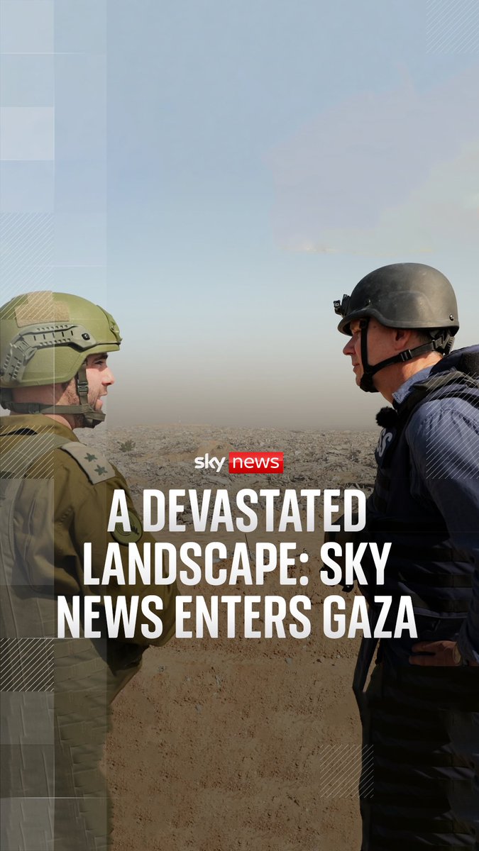 Sky News sees the full-scale destruction of Gaza. Israel does not allow news organisations to report independently from Gaza. Today it took a group of journalists, including Sky's Adam Parsons, into the area of the Strip occupied by Israeli forces. 🧵 on restrictions below
