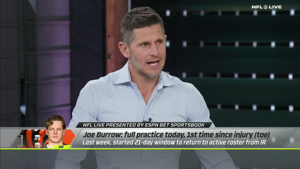 "[Joe Burrow] is gonna start. I mean there's no way he's practicing fully today if he's not gonna start on Sunday." Dan Orlovsky is confident Joe Burrow will be under center for the Bengals during Week 12 🔥