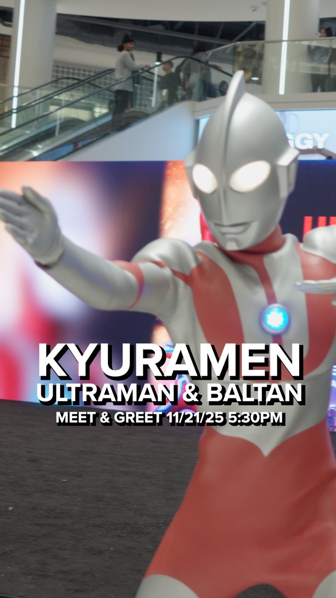 Meet Ultraman and Alien Baltan at Kyuramen this weekend!! 🤩 Come to Kyuramen in Chinatown NYC this Friday at 5:30PM and say hi to the iconic hero and kaiju! #UltramanLive #Ultraman