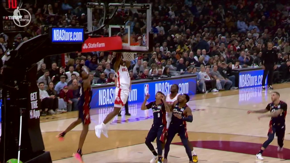 Amen Thompson is too tough 💪 Watch Rockets-Cavs now on ESPN and the ESPN App 🍿