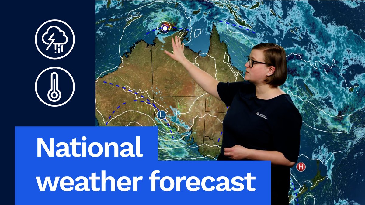 National Weather Forecast: Storms in the south-west and east, TC Fina in the north. Video current: 3:00pm AEDT Thursday 20 November 2025. For the latest forecasts and warnings go to our website or the BOM Weather app.