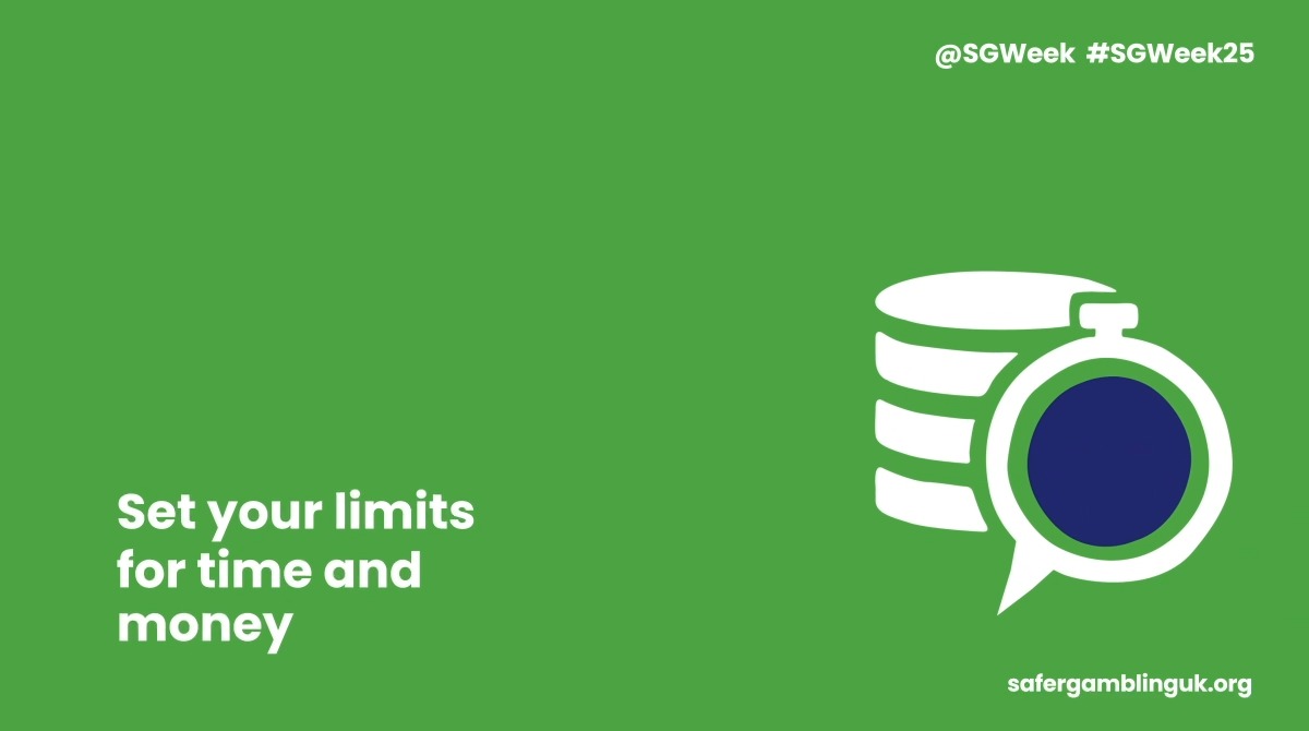 Day 4 of Safer Gambling Week 2025 kicks off with an important message: setting time limits. Losing track of time or needing to gamble for an extended period of time to feel that 'buzz' is a sure warning sign. Set a time limit - when that time is up, walk away. #SGWeek25