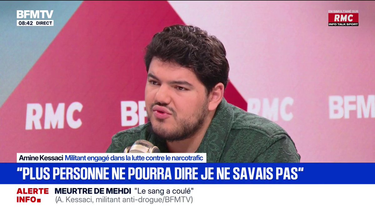 🇫🇷 FLASH | « C'est la crédibilité de la France qui est en jeu, c'est l’État de droit qui est en jeu », affirme Amine Kessaci, militant engagé contre le narcotrafic dont le frère vient d'être exécuté à Marseille.