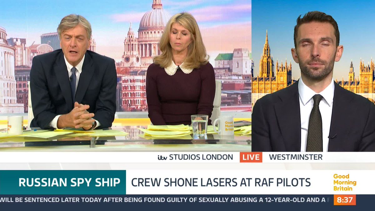 'Russia is a threat to the UK and we're treating it as such,' says Minister for Children Josh MacAlister MP. A Russian spy ship has used lasers for the first time to disrupt RAF pilots tracking its activity near UK waters, the defence secretary has said.