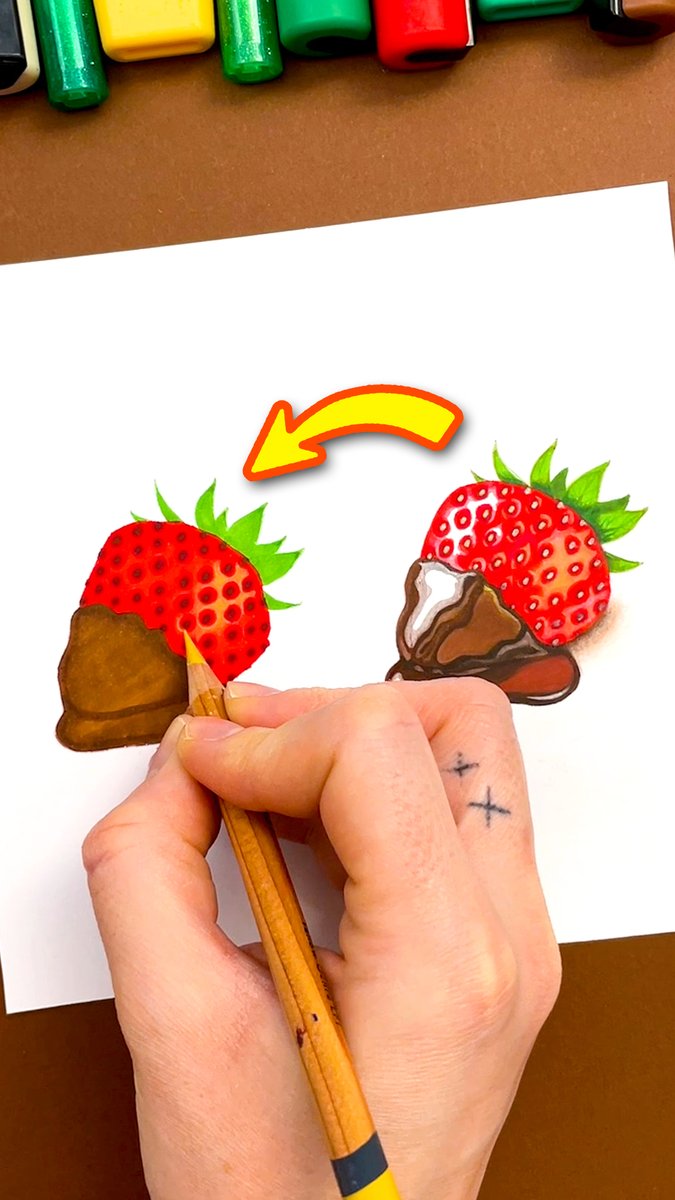 How to draw this delicious strawberry 🍓 Step by step tutorial