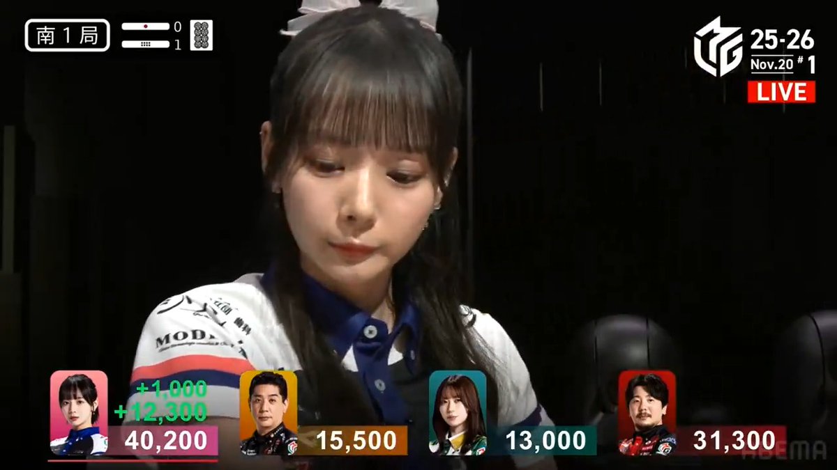 #Mリーグ 2025-26試合ダイジェスト📹 南1局1本場 #岡田紗佳 選手の親満貫ツモ！ トップ目に立って連荘中の岡田選手 東城選手のリーチを受けるも ドラ🀠をポンして🀜🀟聴牌！ そのまま押し切り4000オール！ 大きくリードして更に連荘🌸 👇動画タップで今すぐ無料視聴