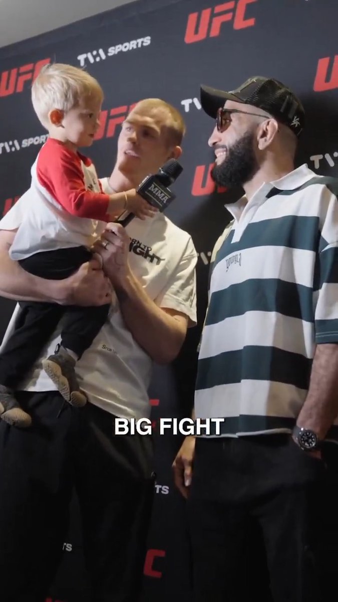 Wholesome content alert ๐ฅน When Ian Machado Garry's son, Leo, interviewed Belal Muhammad โค๏ธ ๐ฅ Ian Machado Garry #UFCQatar | Saturday, 4PM | LIVE on TNT Sports & discovery+