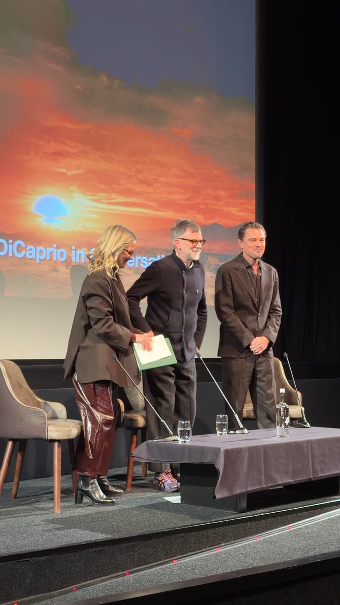 Last night, Paul Thomas Anderson and Leonardo DiCaprio arrived at their In Conversation event to talk all things One Battle After Another 🎥