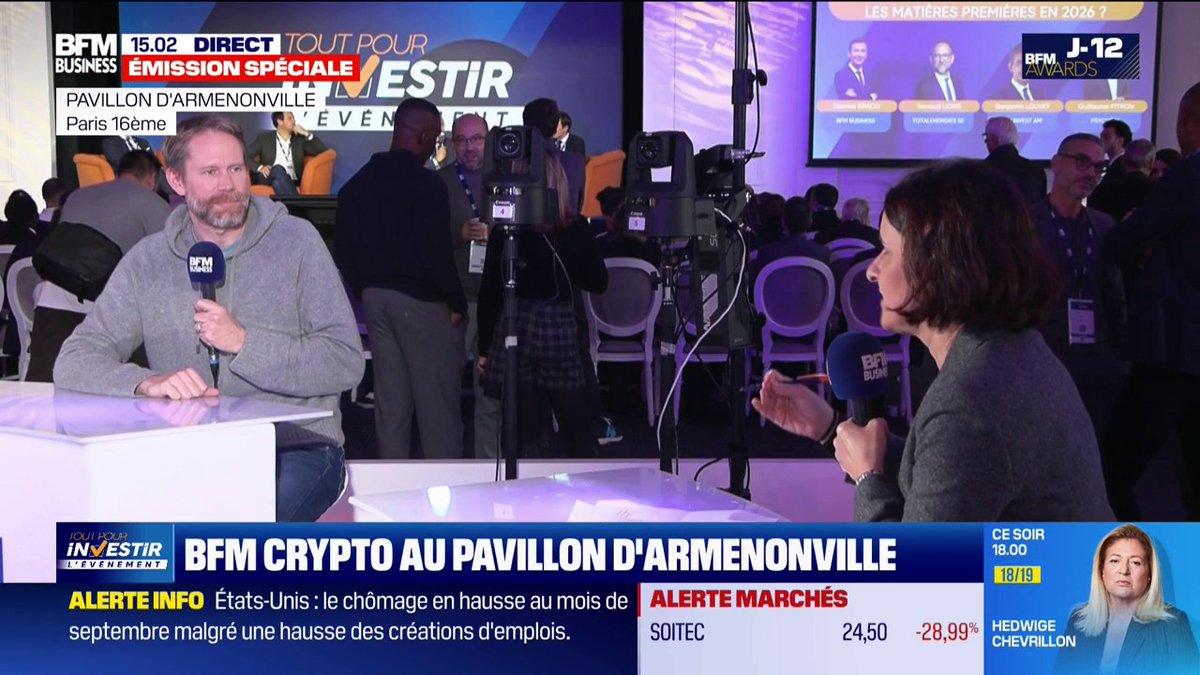 La chute du bitcoin 📉 "Contrairement aux cas précédents, il n'y a pas de krach systémique: il y a toujours un intérêt institutionnel, des pays sont favorable au bitcoin. Il y a un peu d'incertitude, mais ce n'est pas un bear market" 🎙️Sandra Gandoin 💬 Eric Larchevêque